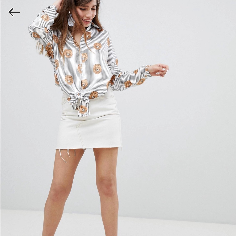 ASOS design long sleeve satin shirt